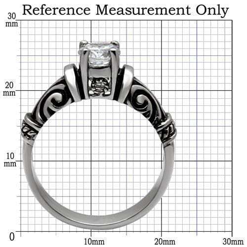 TK082 - High polished (no plating) Stainless Steel Ring with AAA Grade CZ in Clear - Alamode - Flyclothing LLC