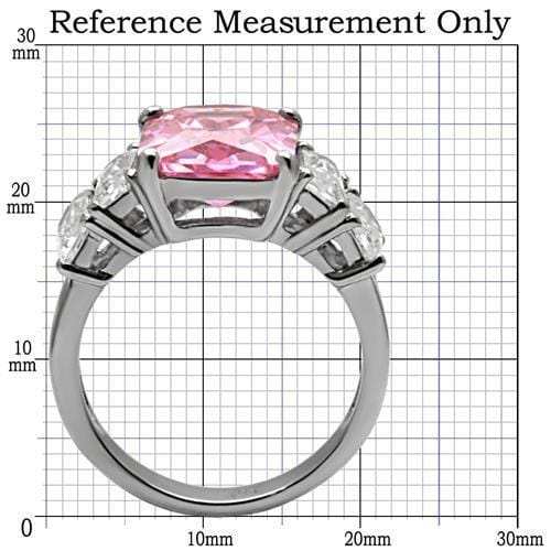 TK088 - High polished (no plating) Stainless Steel Ring with AAA Grade CZ in Rose - Alamode - Flyclothing LLC