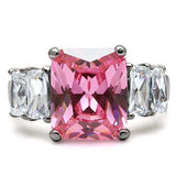 TK088 - High polished (no plating) Stainless Steel Ring with AAA Grade CZ in Rose - Alamode - Flyclothing LLC