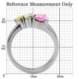 TK091 - High polished (no plating) Stainless Steel Ring with AAA Grade CZ in Multi Color - Alamode - Flyclothing LLC