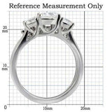 TK098 - High polished (no plating) Stainless Steel Ring with AAA Grade CZ in Clear - Alamode - Flyclothing LLC