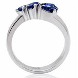 TK0F511 - High polished (no plating) Stainless Steel Ring with Synthetic Synthetic Glass in Montana - Alamode - Flyclothing LLC