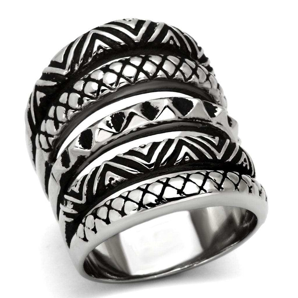 TK1008 - High polished (no plating) Stainless Steel Ring with No Stone - Alamode - Flyclothing LLC
