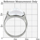 TK100 - High polished (no plating) Stainless Steel Ring with AAA Grade CZ in Clear - Alamode - Flyclothing LLC