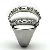 Alamode High polished (no plating) Stainless Steel Ring with Top Grade Crystal in Black Diamond - Alamode - Flyclothing LLC