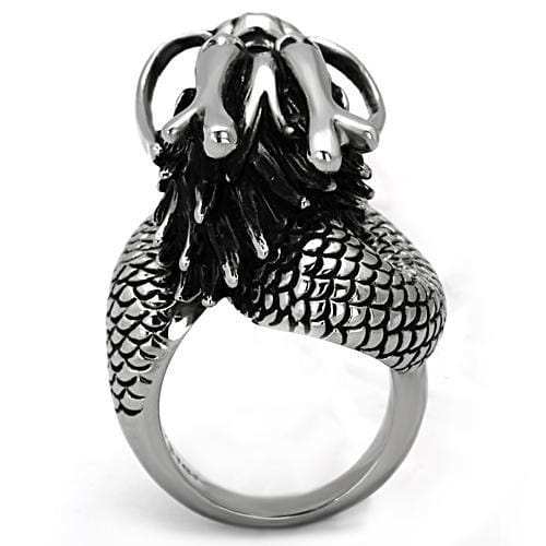 TK1014 - High polished (no plating) Stainless Steel Ring with Synthetic Pearl in White - Alamode - Flyclothing LLC