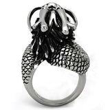 TK1014 - High polished (no plating) Stainless Steel Ring with Synthetic Pearl in White - Alamode - Flyclothing LLC