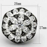 TK1016 - High polished (no plating) Stainless Steel Ring with AAA Grade CZ in Clear - Alamode - Flyclothing LLC