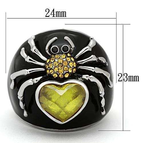 TK1019 - High polished (no plating) Stainless Steel Ring with AAA Grade CZ in Topaz - Alamode - Flyclothing LLC