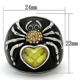 TK1019 - High polished (no plating) Stainless Steel Ring with AAA Grade CZ in Topaz - Alamode - Flyclothing LLC