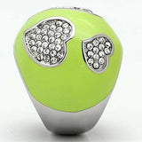 TK1021 - High polished (no plating) Stainless Steel Ring with Top Grade Crystal in Clear - Alamode - Flyclothing LLC