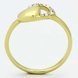 TK1024 - IP Gold(Ion Plating) Stainless Steel Ring with Top Grade Crystal in Clear - Alamode - Flyclothing LLC