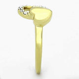 TK1024 - IP Gold(Ion Plating) Stainless Steel Ring with Top Grade Crystal in Clear - Alamode - Flyclothing LLC