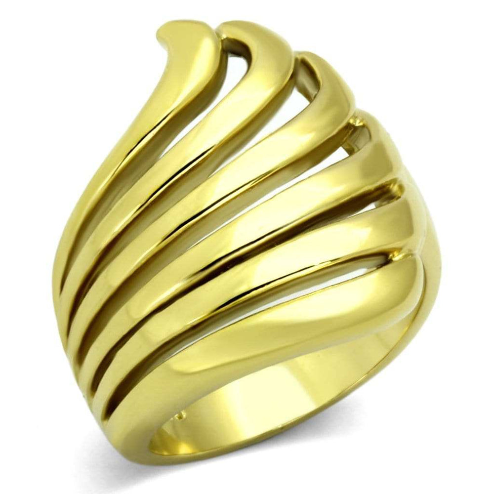TK1028 - IP Gold(Ion Plating) Stainless Steel Ring with No Stone - Alamode - Flyclothing LLC