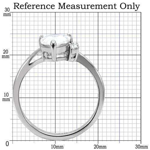 TK102 - High polished (no plating) Stainless Steel Ring with AAA Grade CZ in Clear - Alamode - Flyclothing LLC