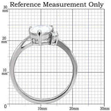 TK102 - High polished (no plating) Stainless Steel Ring with AAA Grade CZ in Clear - Alamode - Flyclothing LLC