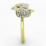 TK1032 - IP Gold(Ion Plating) Stainless Steel Ring with Top Grade Crystal in Clear - Alamode - Flyclothing LLC