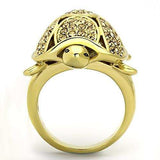 TK1035 - IP Gold(Ion Plating) Stainless Steel Ring with Top Grade Crystal in Citrine Yellow - Alamode - Flyclothing LLC