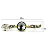 TK1036 - IP Gold(Ion Plating) Stainless Steel Ring with Synthetic Glass Bead in Black Diamond - Alamode - Flyclothing LLC