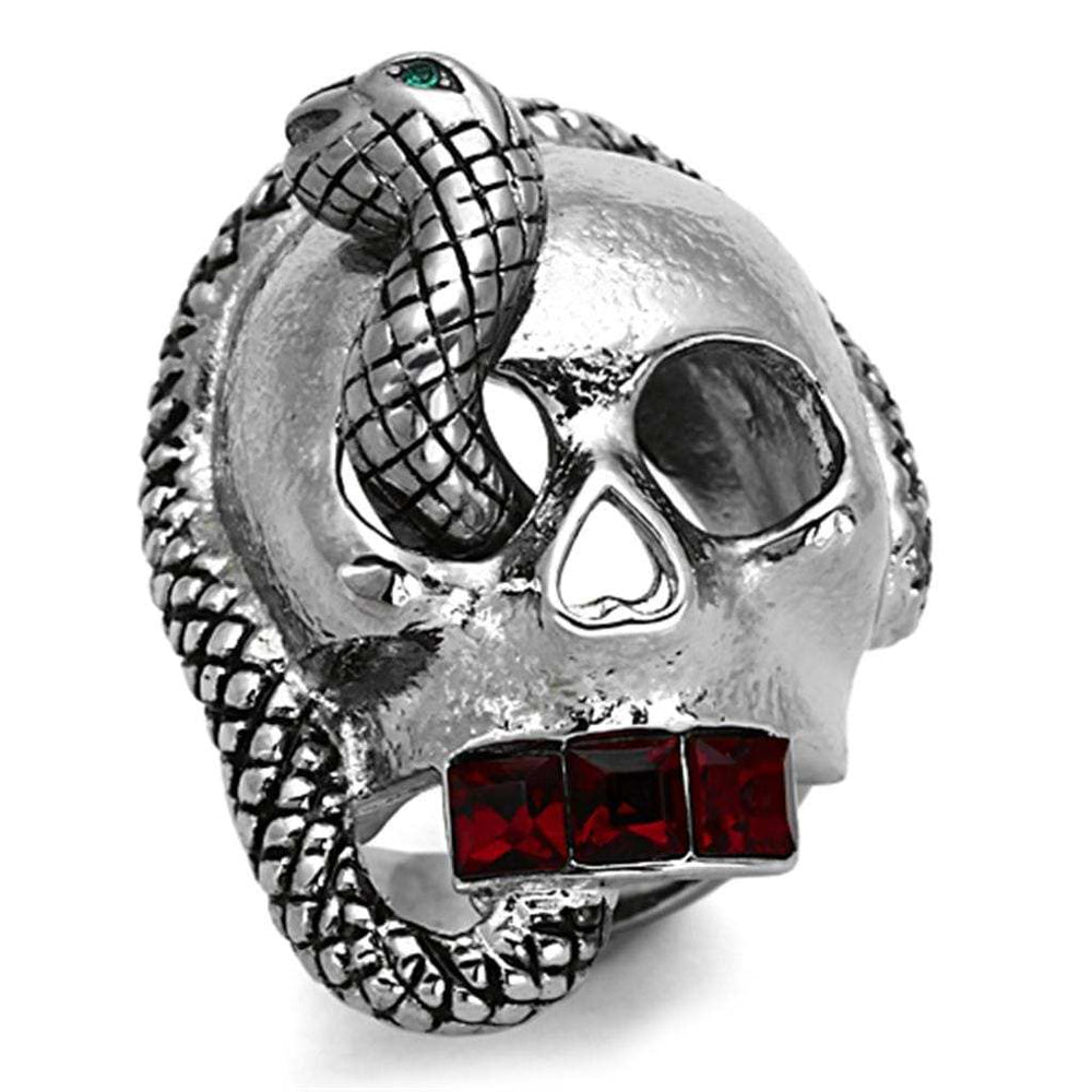 TK1038 - High polished (no plating) Stainless Steel Ring with Top Grade Crystal in Multi Color - Alamode - Flyclothing LLC
