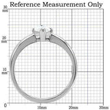 TK103 - High polished (no plating) Stainless Steel Ring with AAA Grade CZ in Clear - Alamode - Flyclothing LLC