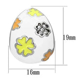 TK1043 - High polished (no plating) Stainless Steel Earrings with Top Grade Crystal in Clear - Alamode - Flyclothing LLC