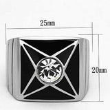 TK1049 - High polished (no plating) Stainless Steel Ring with Top Grade Crystal in Clear - Alamode - Flyclothing LLC