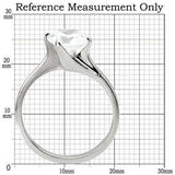 TK104 - High polished (no plating) Stainless Steel Ring with AAA Grade CZ in Clear - Alamode - Flyclothing LLC