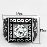 TK1050 - High polished (no plating) Stainless Steel Ring with AAA Grade CZ in Clear - Alamode - Flyclothing LLC