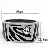 TK1054 - High polished (no plating) Stainless Steel Ring with Top Grade Crystal in Clear - Alamode - Flyclothing LLC