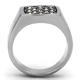 TK1060 - High polished (no plating) Stainless Steel Ring with Top Grade Crystal in Clear - Alamode - Flyclothing LLC