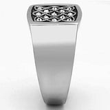 TK1060 - High polished (no plating) Stainless Steel Ring with Top Grade Crystal in Clear - Alamode - Flyclothing LLC