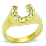 TK10616G - IP Gold(Ion Plating) Stainless Steel Ring with Top Grade Crystal in Clear - Alamode - Flyclothing LLC