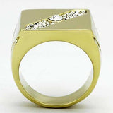 TK1066 - IP Gold(Ion Plating) Stainless Steel Ring with Top Grade Crystal in Clear - Alamode - Flyclothing LLC