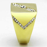 TK1066 - IP Gold(Ion Plating) Stainless Steel Ring with Top Grade Crystal in Clear - Alamode - Flyclothing LLC