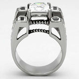 TK1072 - High polished (no plating) Stainless Steel Ring with AAA Grade CZ in Clear - Alamode - Flyclothing LLC