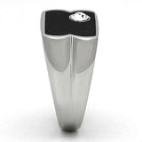 TK1073 - High polished (no plating) Stainless Steel Ring with Top Grade Crystal in Clear - Alamode - Flyclothing LLC