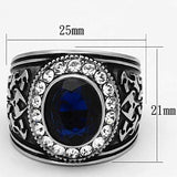 TK1075 - High polished (no plating) Stainless Steel Ring with Synthetic Synthetic Glass in Montana - Alamode - Flyclothing LLC