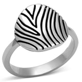 TK1078 - High polished (no plating) Stainless Steel Ring with Epoxy in Jet - Alamode - Flyclothing LLC