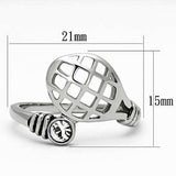 TK1083 - High polished (no plating) Stainless Steel Ring with Top Grade Crystal in Clear - Alamode - Flyclothing LLC