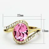 TK1097 - IP Gold(Ion Plating) Stainless Steel Ring with Top Grade Crystal in Rose - Alamode - Flyclothing LLC