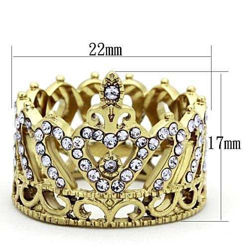 TK1105 - IP Gold(Ion Plating) Stainless Steel Ring with Top Grade Crystal in Tanzanite - Alamode - Flyclothing LLC