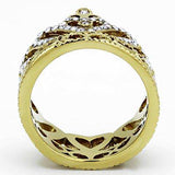 TK1105 - IP Gold(Ion Plating) Stainless Steel Ring with Top Grade Crystal in Tanzanite - Alamode - Flyclothing LLC