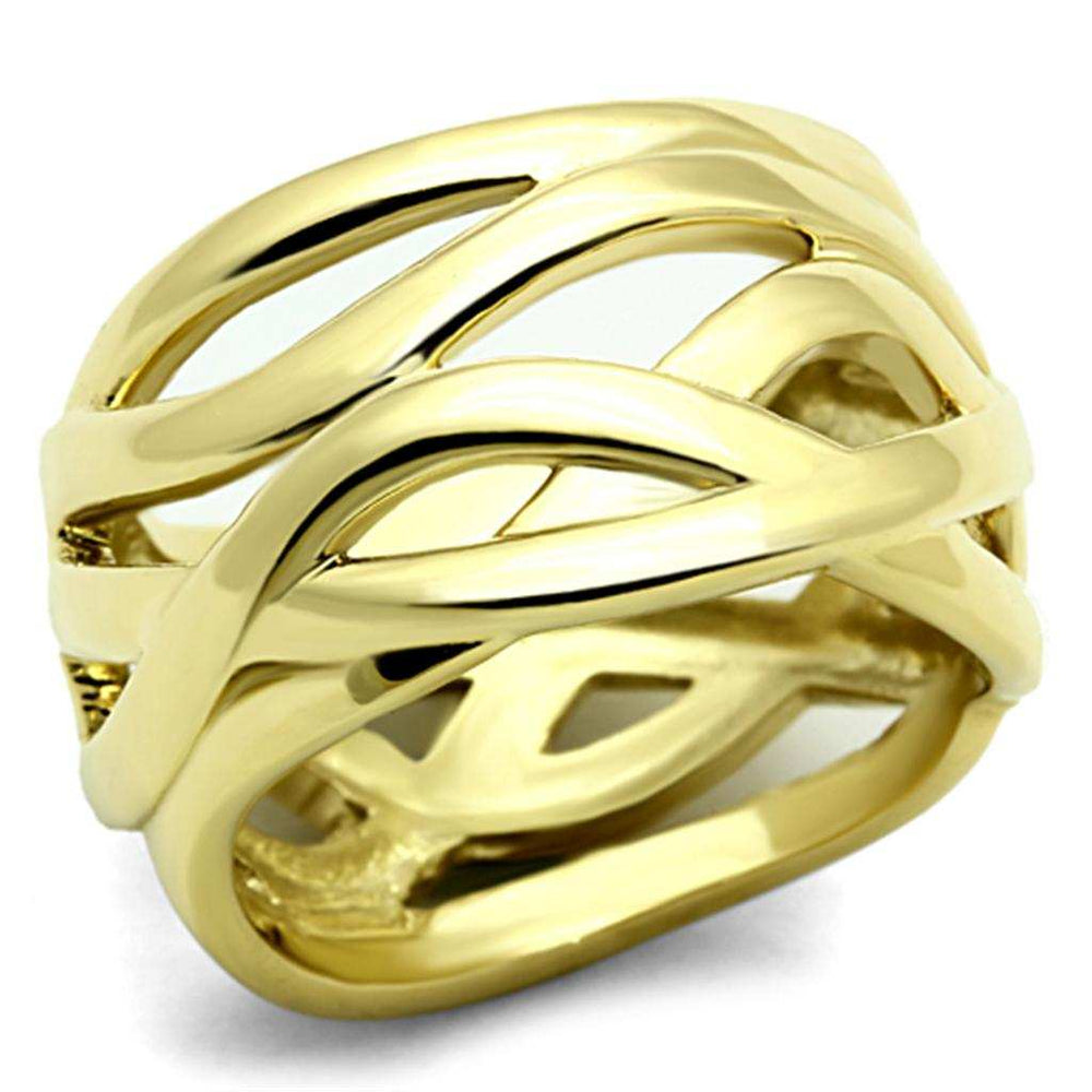 TK1107 - IP Gold(Ion Plating) Stainless Steel Ring with No Stone - Alamode - Flyclothing LLC