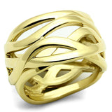 TK1107 - IP Gold(Ion Plating) Stainless Steel Ring with No Stone - Alamode - Flyclothing LLC