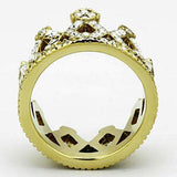 TK1109 - IP Gold(Ion Plating) Stainless Steel Ring with Top Grade Crystal in Clear - Alamode - Flyclothing LLC