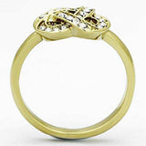 TK1111 - IP Gold(Ion Plating) Stainless Steel Ring with Top Grade Crystal in Clear - Alamode - Flyclothing LLC