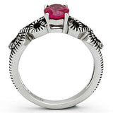 TK1112 - High polished (no plating) Stainless Steel Ring with AAA Grade CZ in Ruby - Alamode - Flyclothing LLC