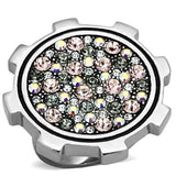 TK1113 - High polished (no plating) Stainless Steel Ring with Top Grade Crystal in Multi Color - Alamode - Flyclothing LLC