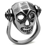 TK1115 - High polished (no plating) Stainless Steel Ring with Top Grade Crystal in Jet - Alamode - Flyclothing LLC